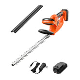 Cordless Electric Hedge Trimmer 20V Battery Powered 20in Dual Action Blade Bush Cutter